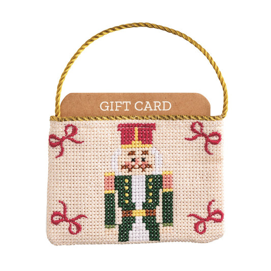 Mud Pie  Nutcracker Needlepoint Gift Card Pouch