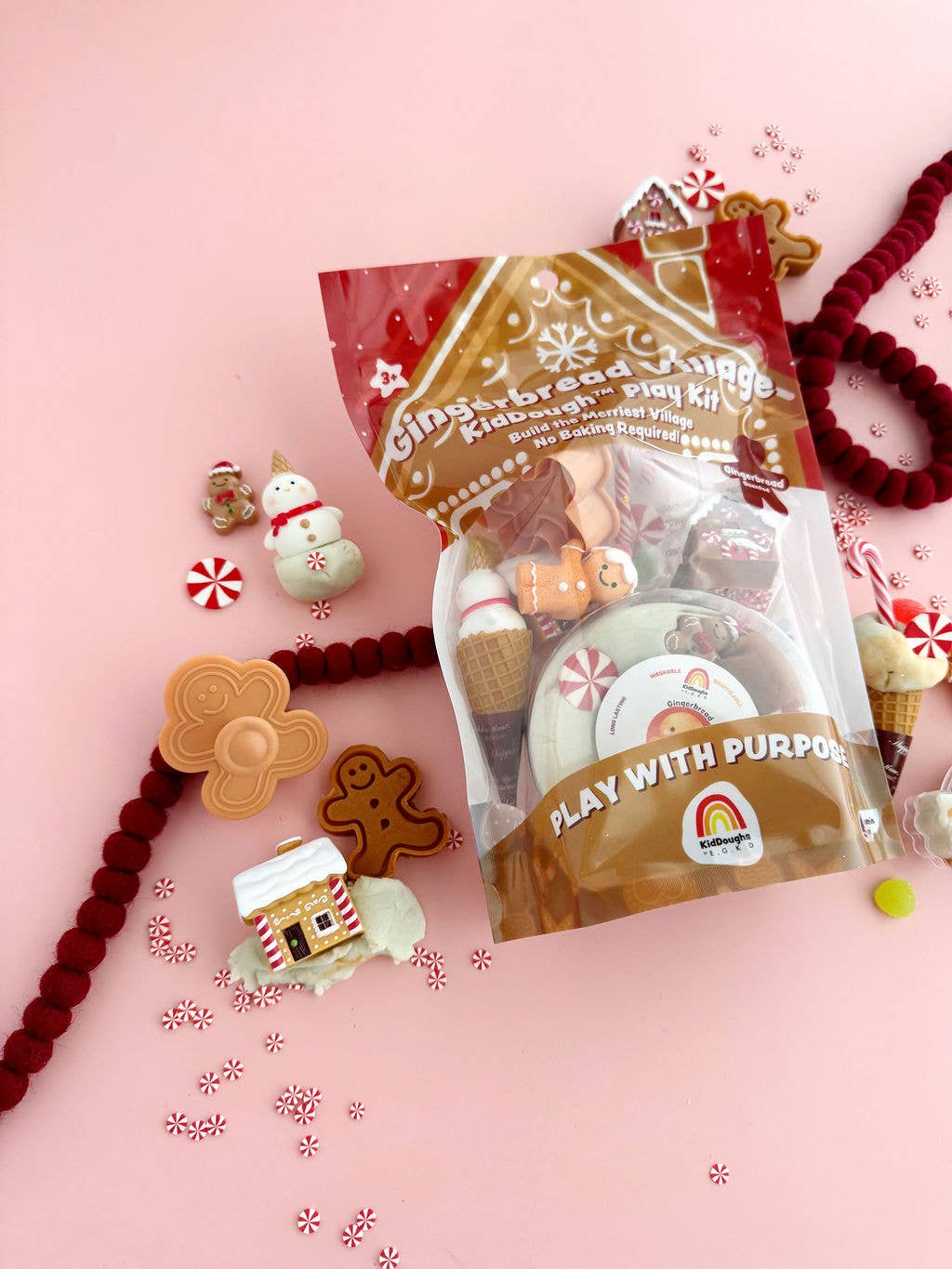 GINGERBREAD VILLAGE KIDDOUGH PLAY KIT
