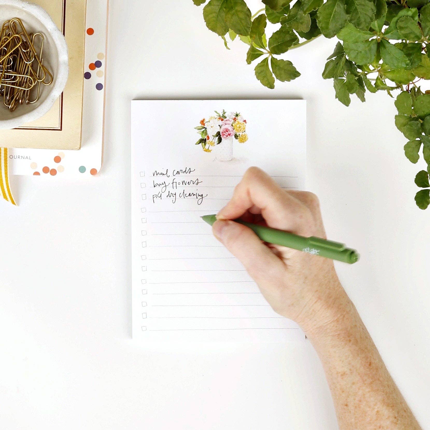 Checklist notepad: Hydrangea bouquet - Persnickety Shop