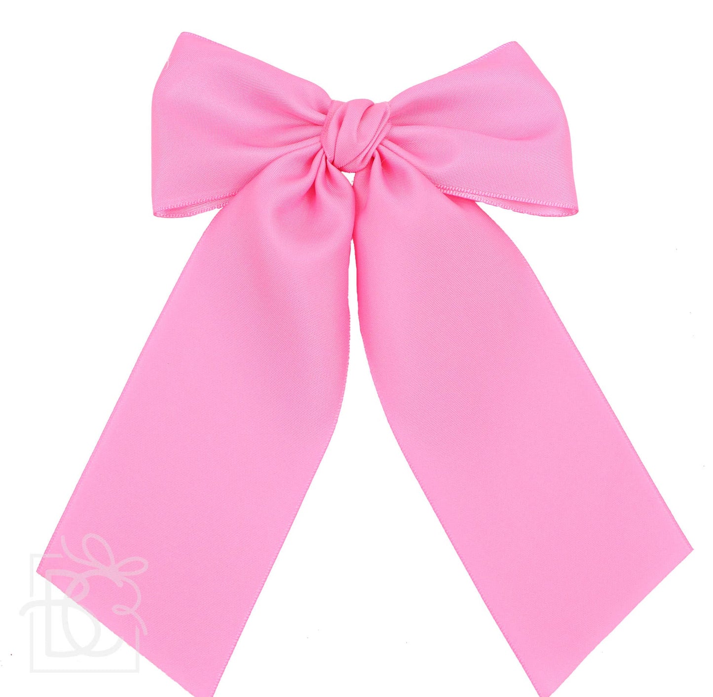OPAQUE SATIN BOW W/ EURO KNOT & TAILS ON ALLIGATOR CLIPS: Antique White / 4.5" Large - Persnickety Shop