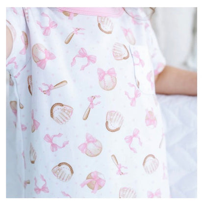 Magnolia Baby Precious Lil' Sluggers Short Sleeve Nightdress - Pink - Persnickety Shop