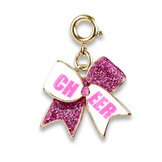 Gold Glitter Cheer Bow Charm - Persnickety Shop