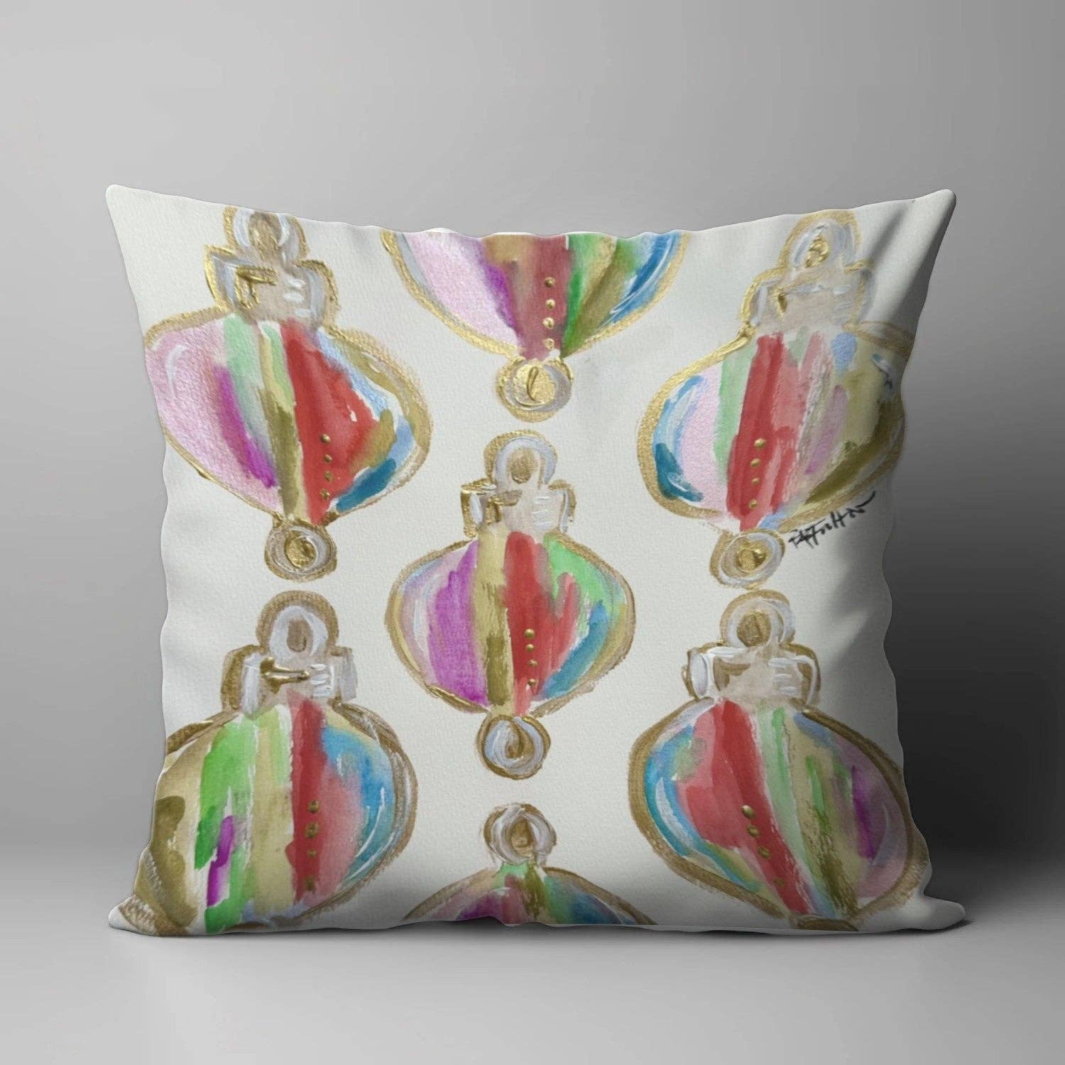 BRIDGETT'S COLORFUL ORNAMENT PATTERN PILLOW: 18" - Persnickety Shop