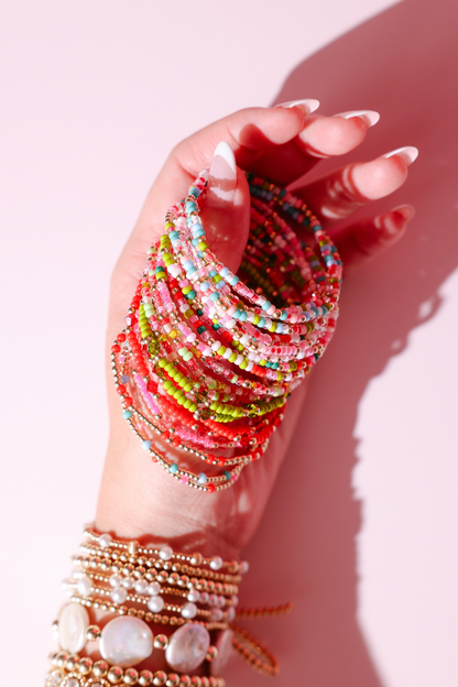 Candy Cane Lane Sprinkle Bracelet: Standard 6.75 inch