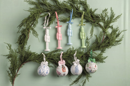 Tossed Pattern Nutcracker Papier-Mâché Ornament