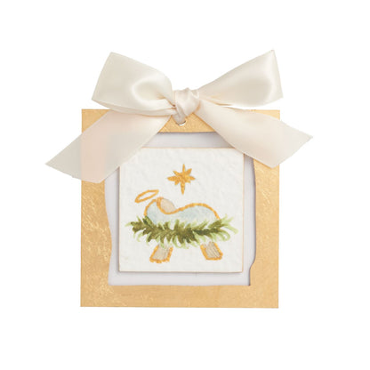 Mud Pie Baby Jesus Gold Painted Acrylic Ornament