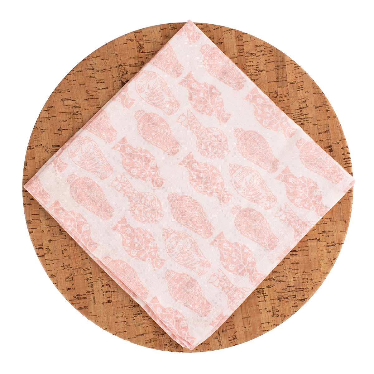 Claire Chinoiserie Napkin   White/Light Pink   18x18