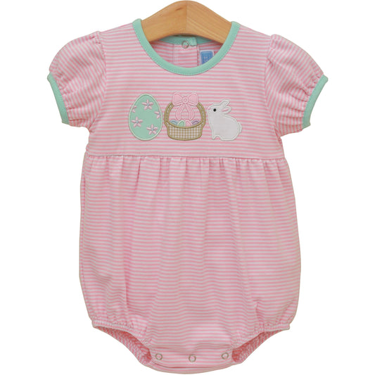 Trotter Street Kids Bunnies & Baskets Bubble - Pink - Persnickety Shop