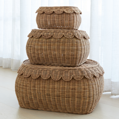 FAUNA TRIO RATTAN BASKET SET MOCCA