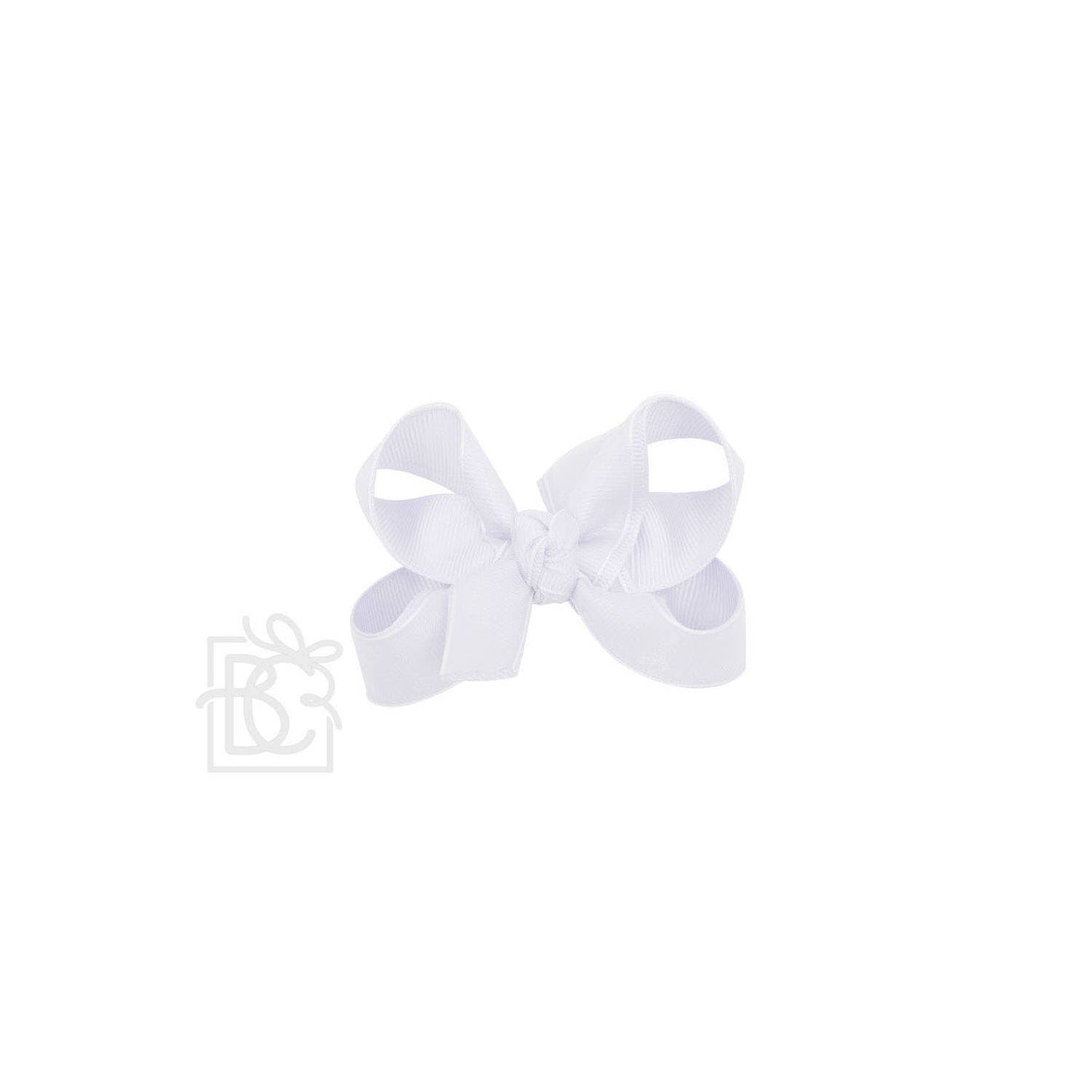 LAYERED ORGANZA/GROSGRAIN BOW ON CLIP: 5.5" Huge - 2.25" Ribbons on Alligator Clip / WHITE