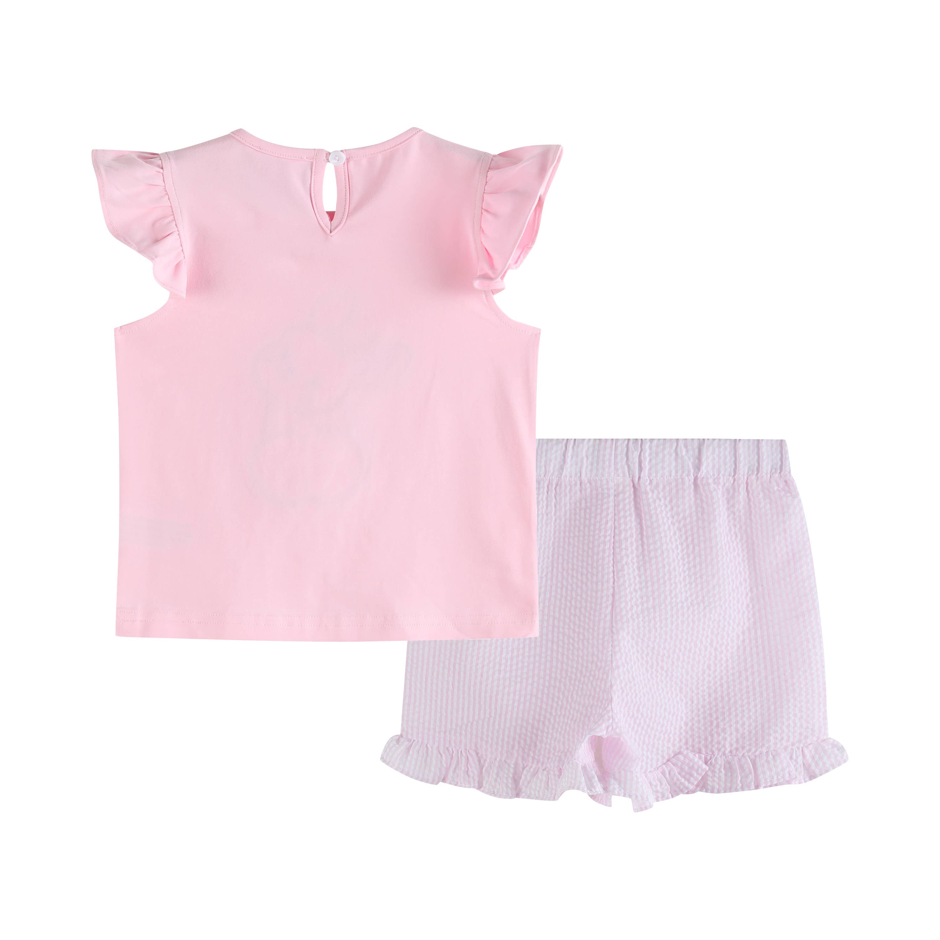 Pink Bunny T-Shirt and Shorts Set: 4T