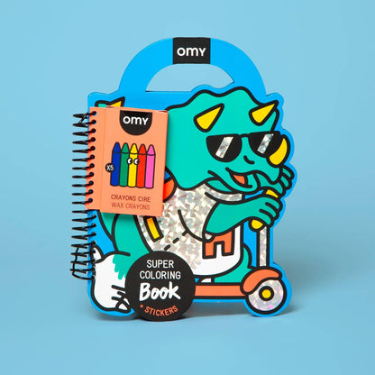 SUPER COLORING & STICKER BOOK - DINO