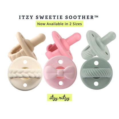 *NEW SIZE* Sweetie Soother™ Pacifier Sets (2-pack): 6-18 M Pink Bows - Persnickety Shop
