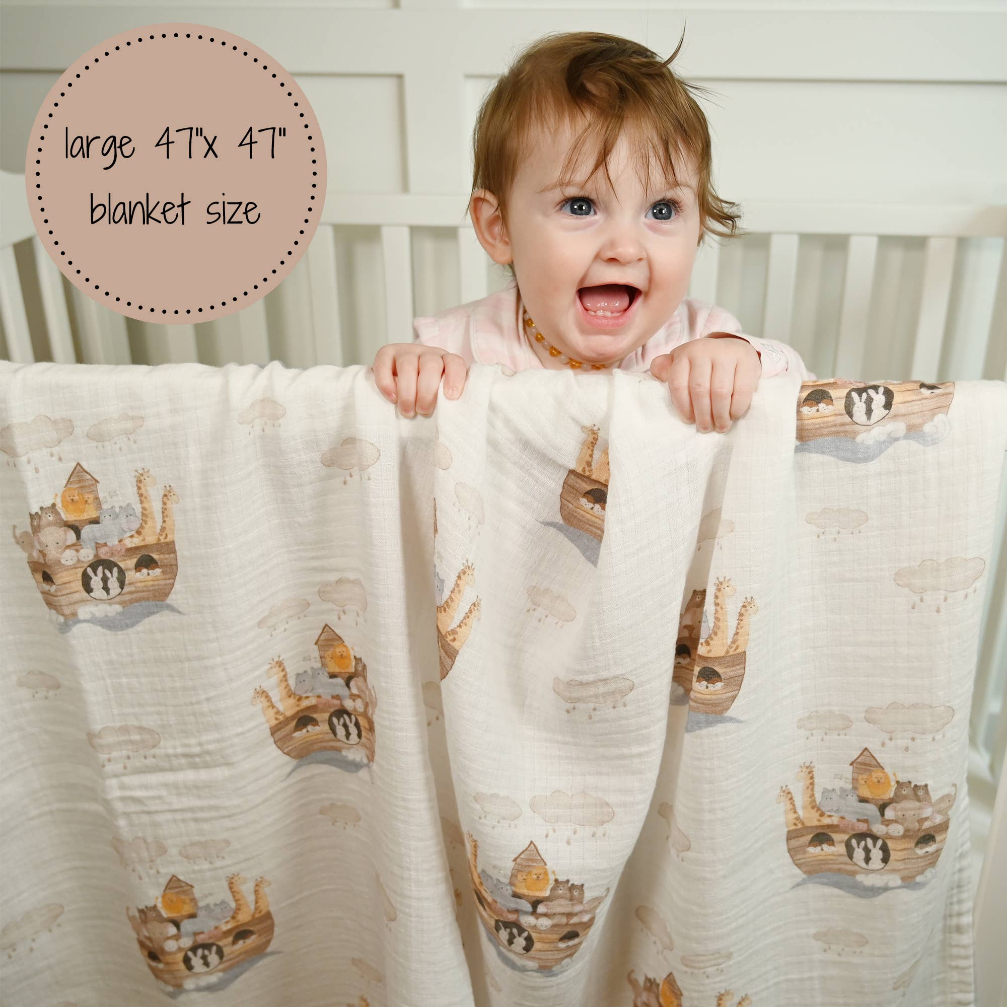 Noah's Ark Baby Swaddle Blanket