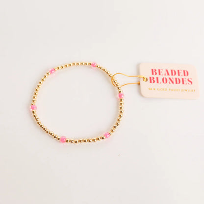 Beaded Blondes Hot Pink Poppi Bracelet 6.75 inch