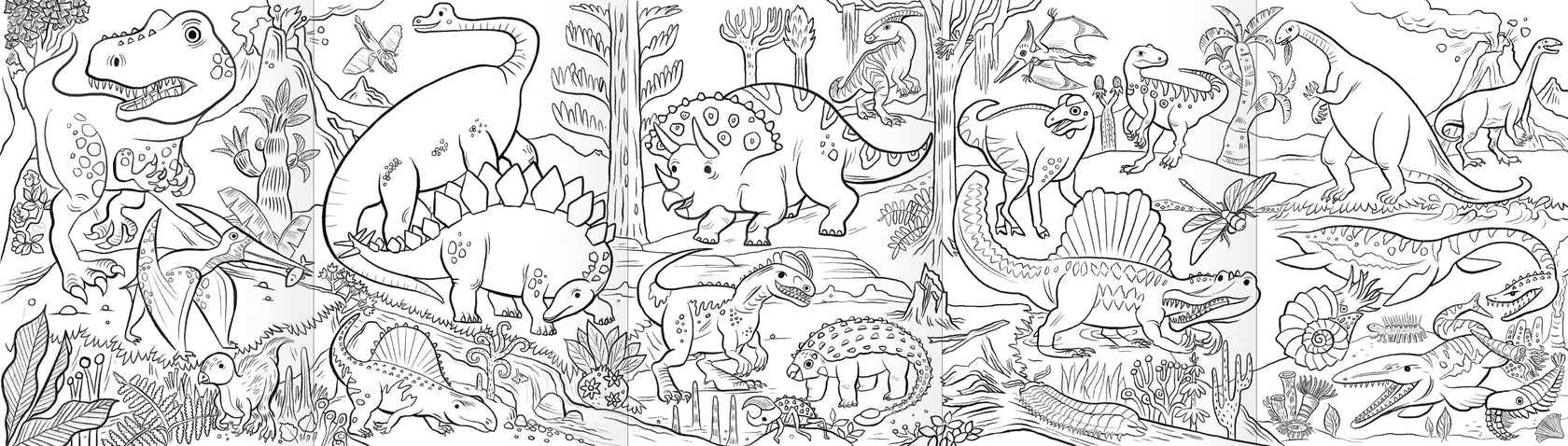Eeboo Dinosaurs Color Pencil Mini Mural - Persnickety Shop