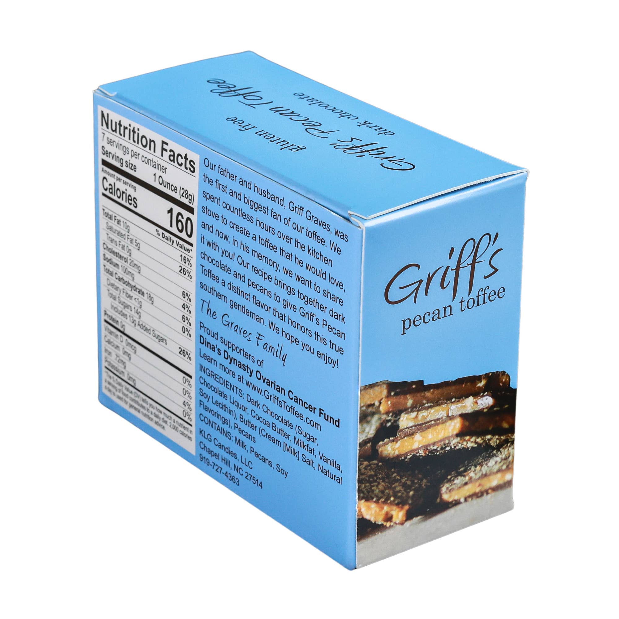 Griff's Pecan Toffee - 7oz Dark Chocolate Toffee - Persnickety Shop