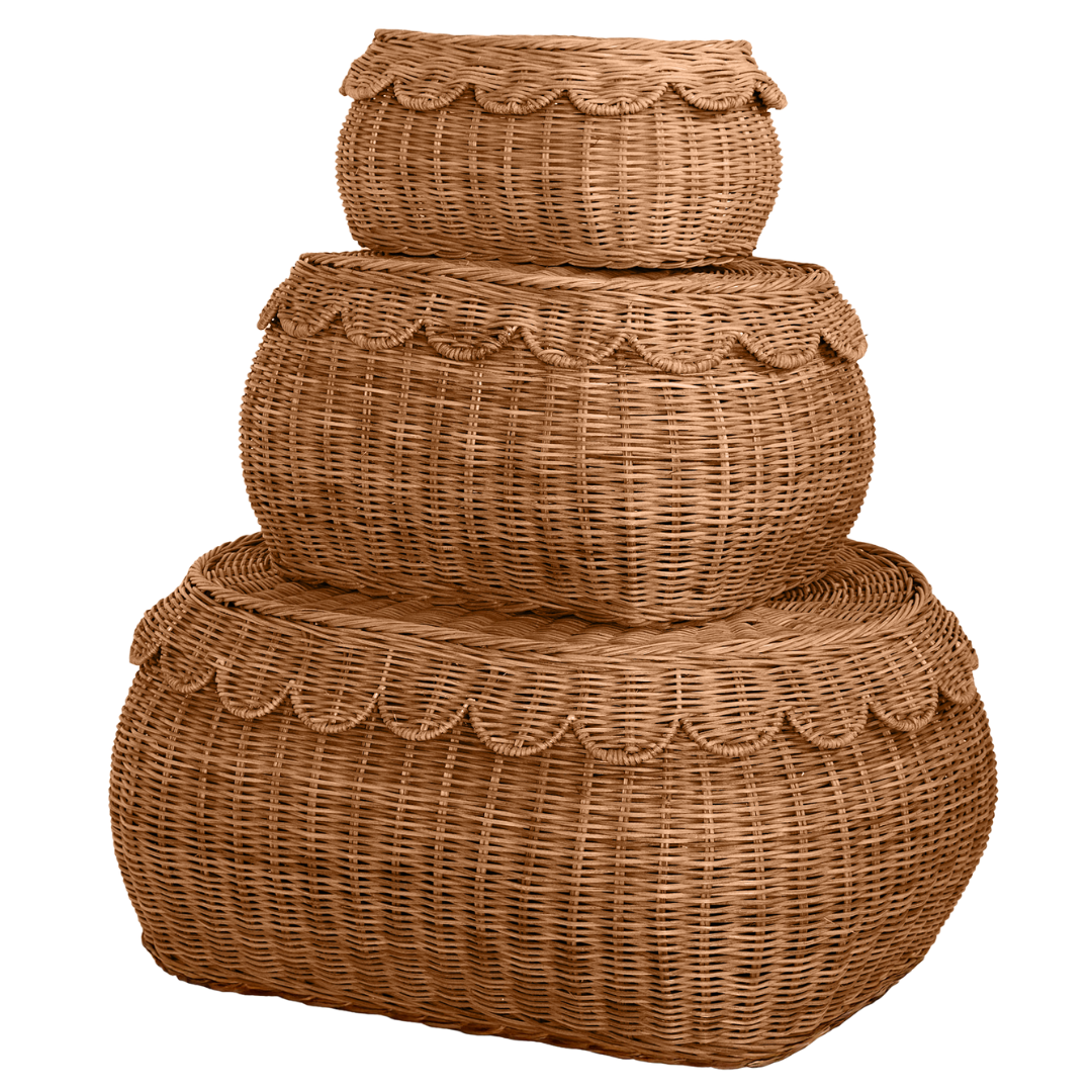 FAUNA TRIO RATTAN BASKET SET MOCCA