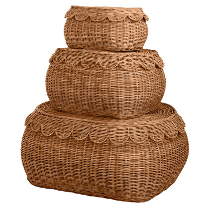 FAUNA TRIO RATTAN BASKET SET MOCCA