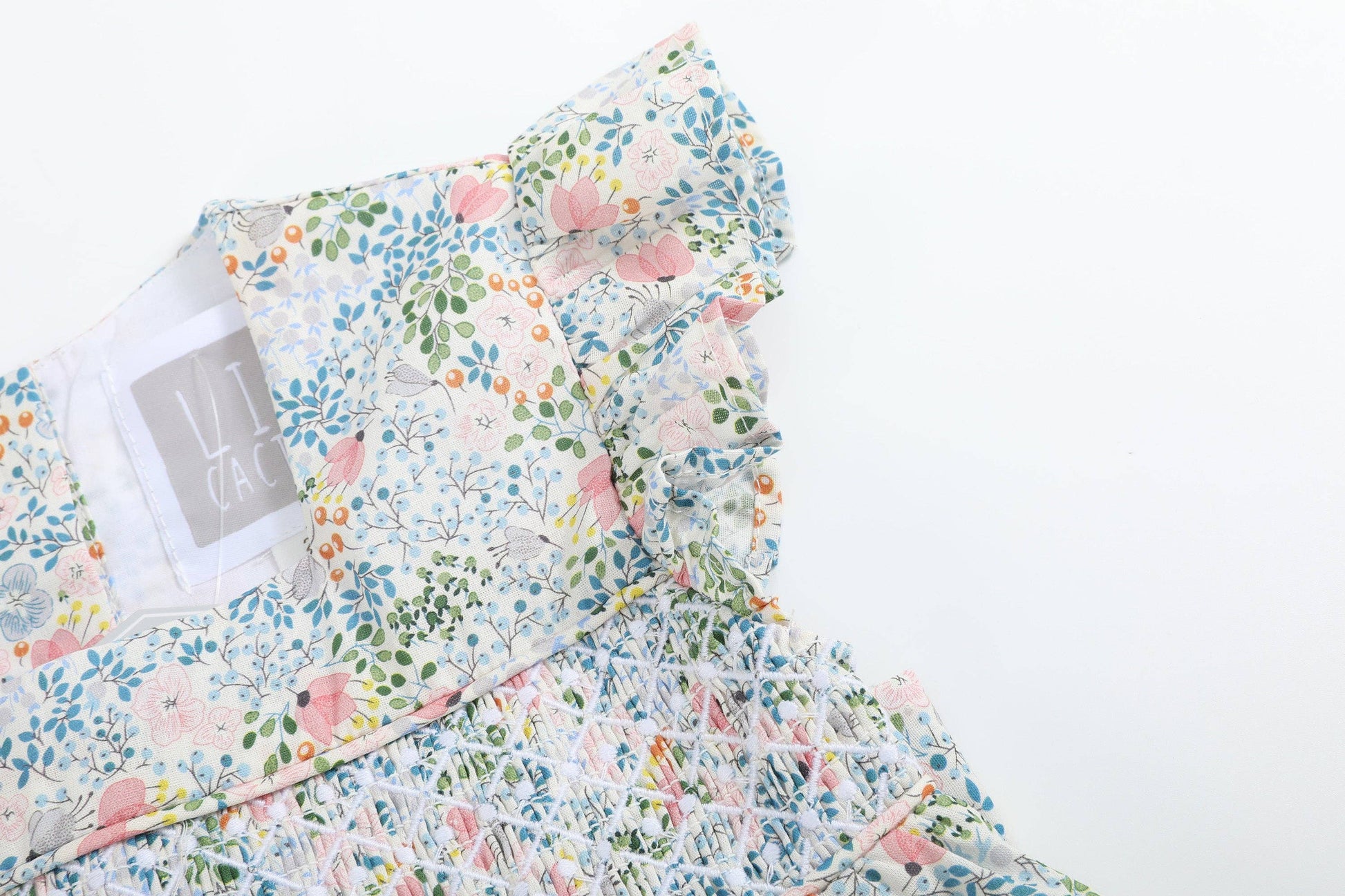 Pink Floral Print Smocked Flutter Dress - Persnickety Shop