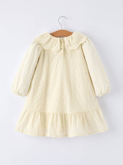 Long-Sleeved Embroidered Baby Doll Collar Dress: 2 / Dress - Persnickety Shop