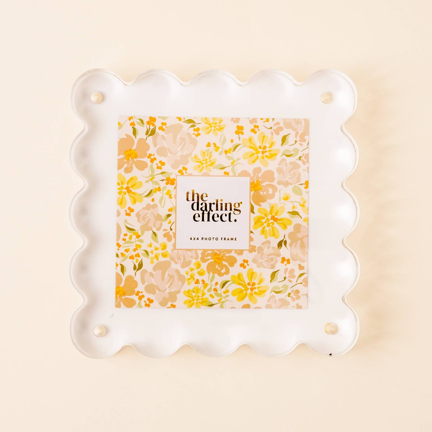 Square Scalloped Acrylic Frame-White - Persnickety Shop