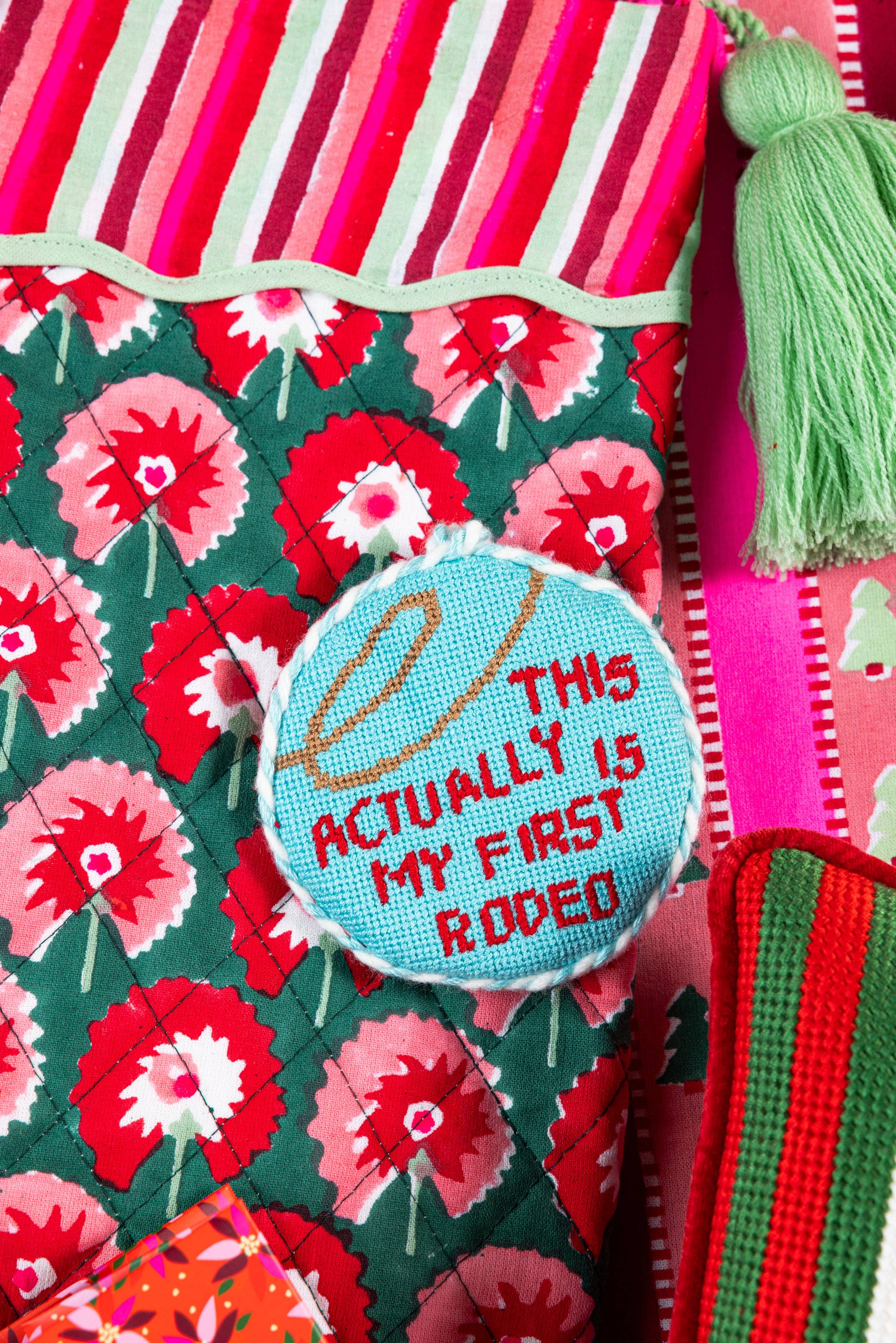 Needlepoint Ornament - First Rodeo - Persnickety Shop