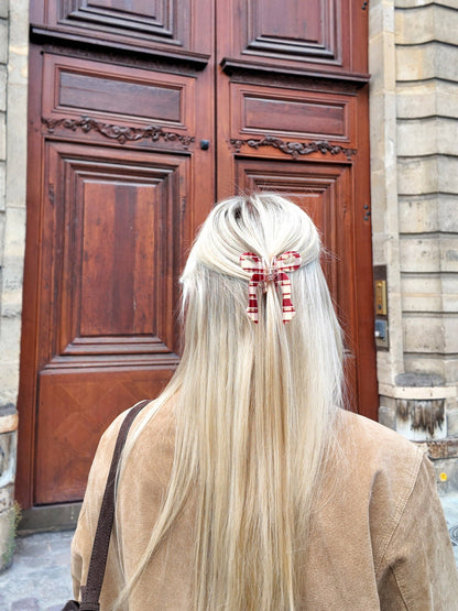 Hand-painted Coquette Bow Claw Hair Clip | Eco-Friendly: White