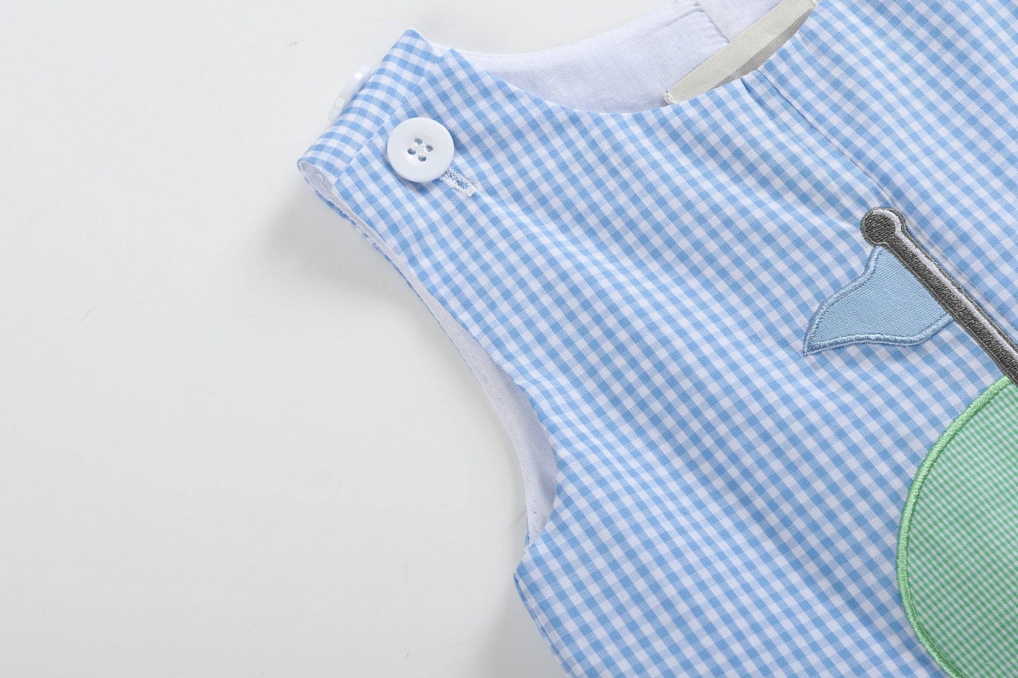 Blue Gingham Golf Hole Shortall Jon Jon