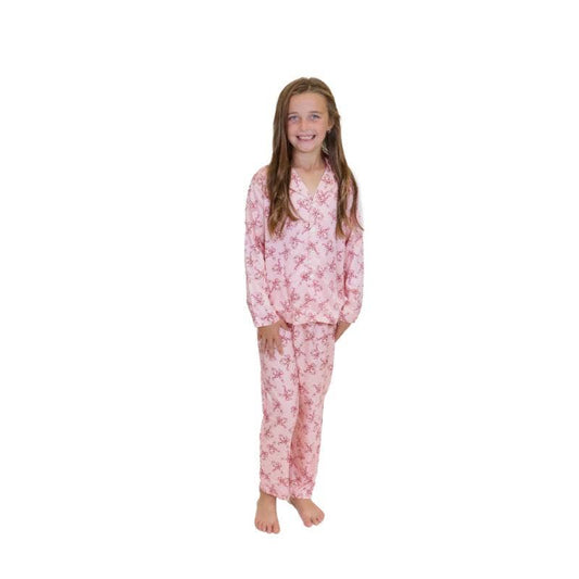 Kids Christmas Candy Silky Satin Pajama Long Sleeve Set: M - Persnickety Shop