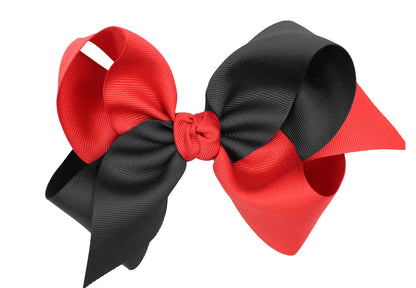 COLLEGIATE CRISSCROSS BOWS: WHITE/ CRANBERRY / 6.5" JUMBO