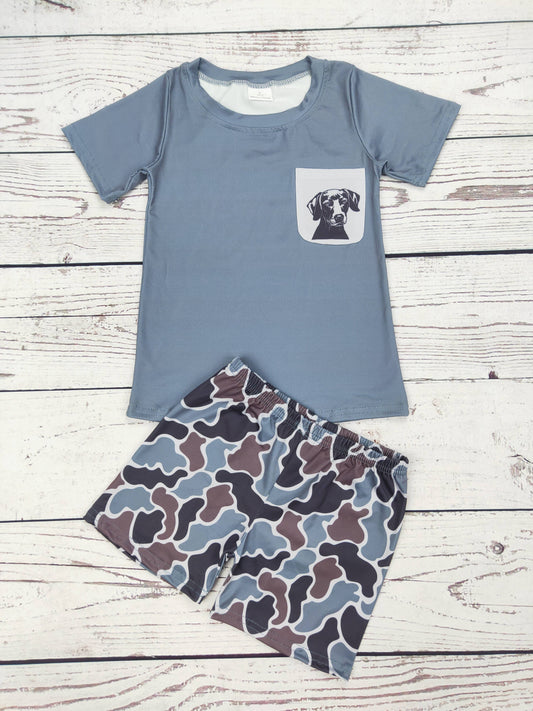 Boys Dog Camouflage Printed Shorts Set: 4T - Persnickety Shop