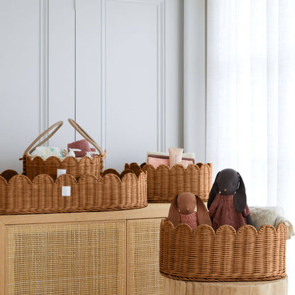 BELLE Scalloped Basket Set Mocca