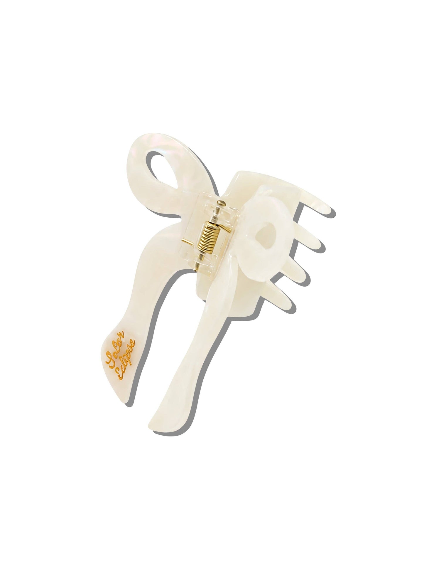 Hand-painted Coquette Bow Claw Hair Clip | Eco-Friendly: White