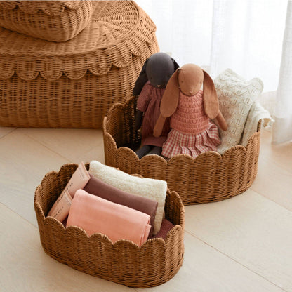 BELLE Scalloped Basket Set Mocca