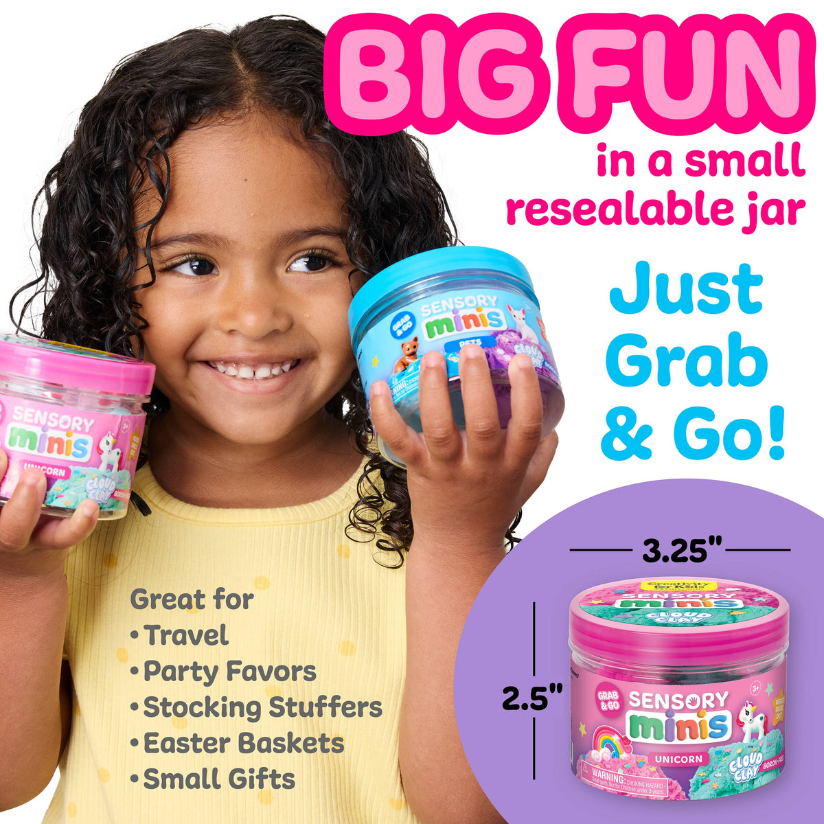Sensory Mini Play Kit Jar with Cloud Clay: Unicorn Theme