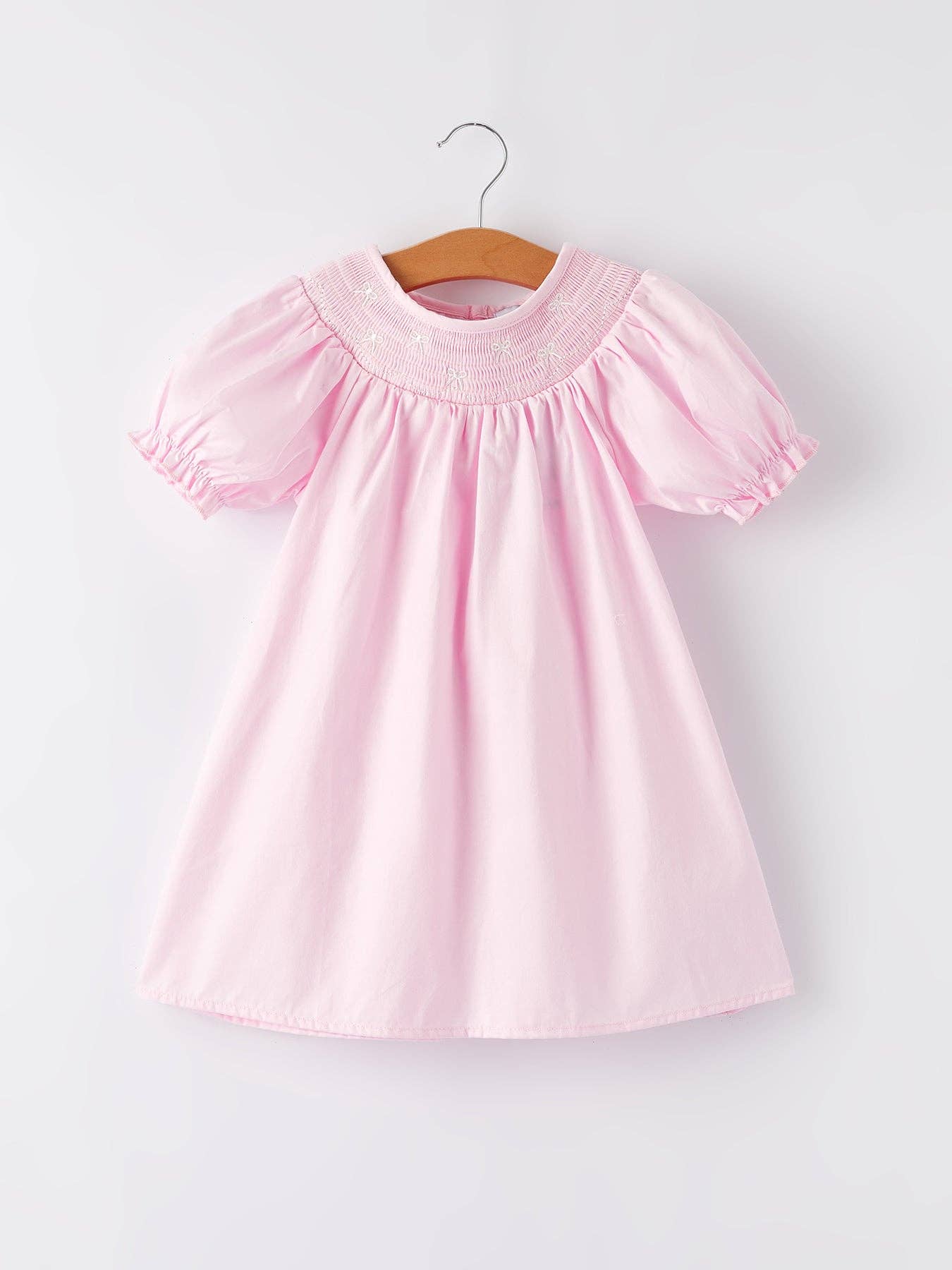 Smocked Pink Bow Dress - Persnickety Shop