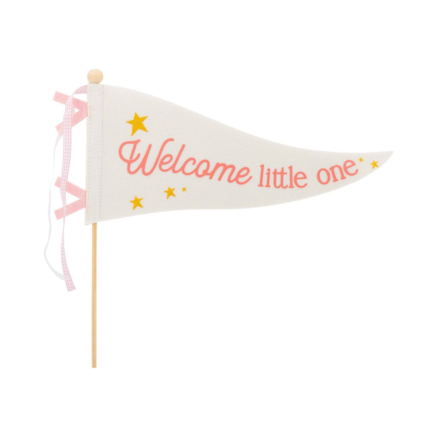 BAB1115 - Welcome Little One Pink Pennant - Persnickety Shop
