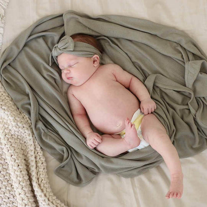 Eucalyptus Bamboo Waffle Oversized Swaddle Blanket - Persnickety Shop