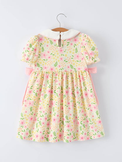 Easter Bunny Embroidery Smocking Cute Baby Girls Dress: 6 - Persnickety Shop