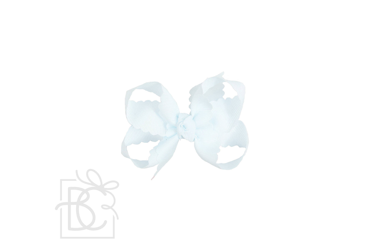 SCALLOPED EDGE BOW: Powder Mint / 4.5" Large - 1.5" Ribbon on Alligator Clip