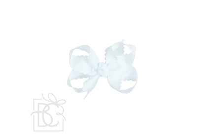 SCALLOPED EDGE BOW: Powder Mint / 5.5" Extra Large - 2.25" Ribbon on Alligator Clip