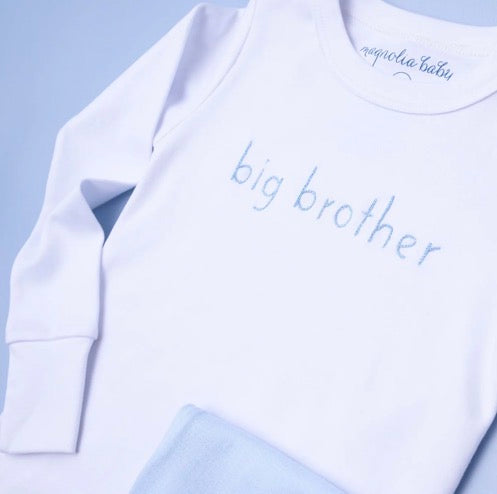 Magnolia Baby Big Brother Embroidered Long Pajamas - Persnickety Shop
