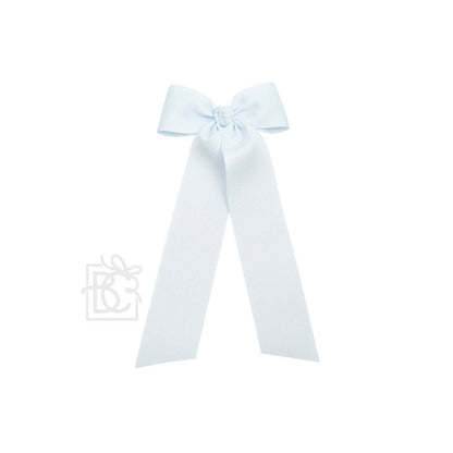 FLAT BOW W/ 7" STREAMERS ON ALLIGATOR CLIP: 3.5" W/ 7" Streamers / WHITE - Persnickety Shop