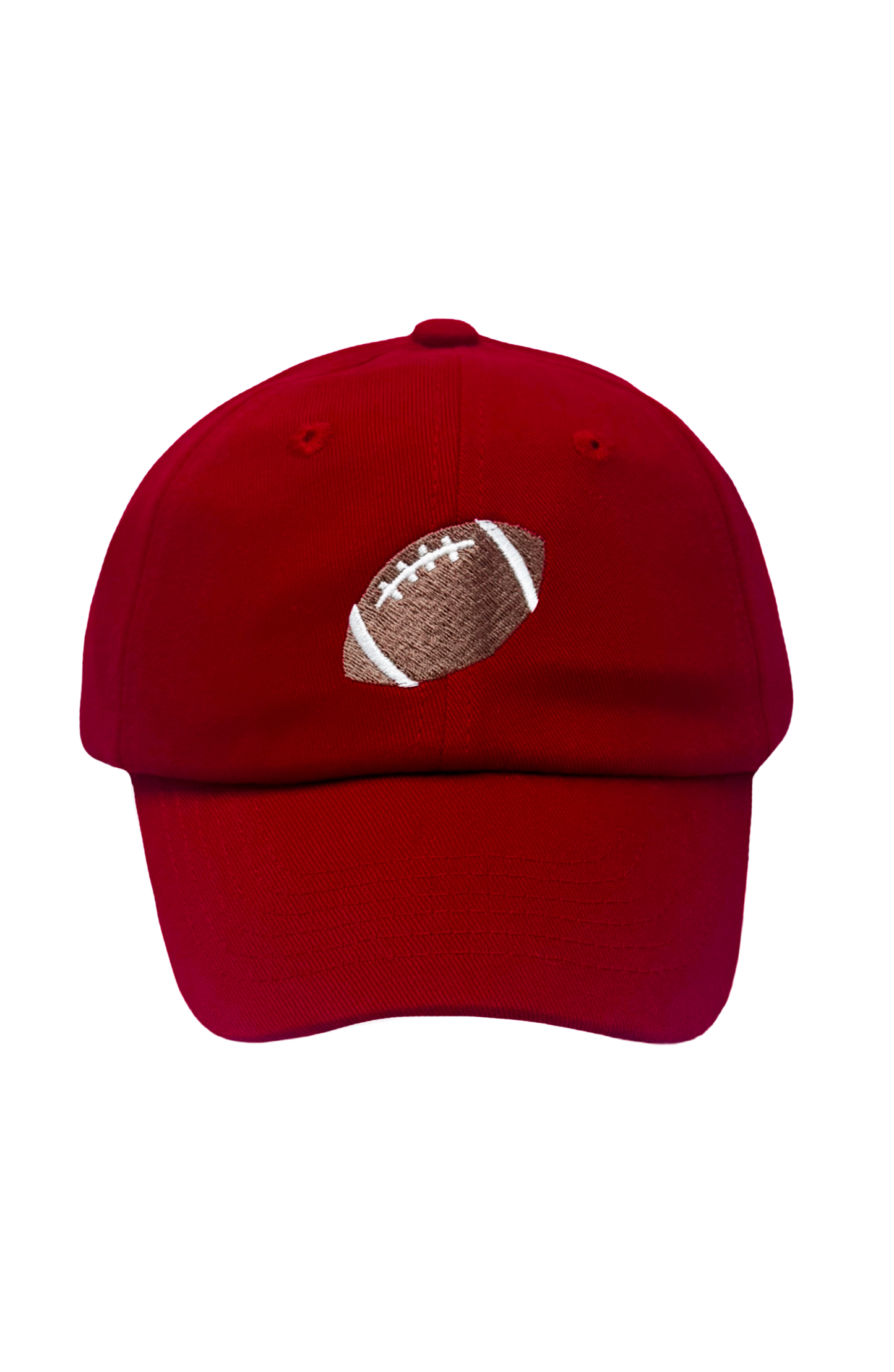 Red Football Bow Baseball Hat (Baby/Toddler, Youth): Baby (0-2 y.o) - Persnickety Shop