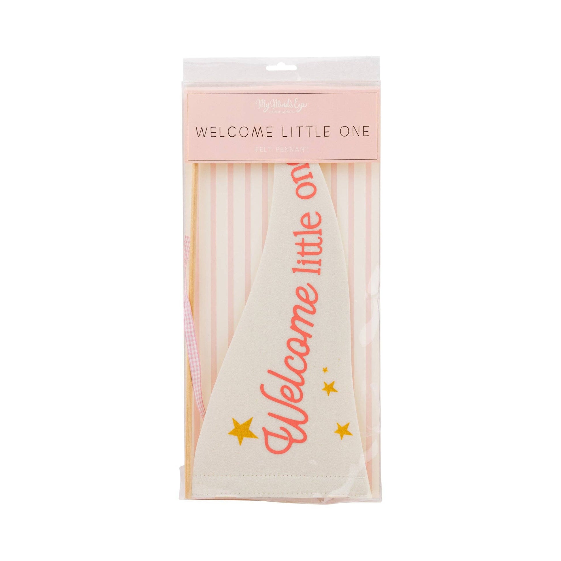 BAB1115 - Welcome Little One Pink Pennant - Persnickety Shop