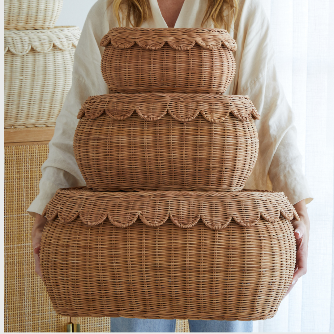 FAUNA TRIO RATTAN BASKET SET MOCCA