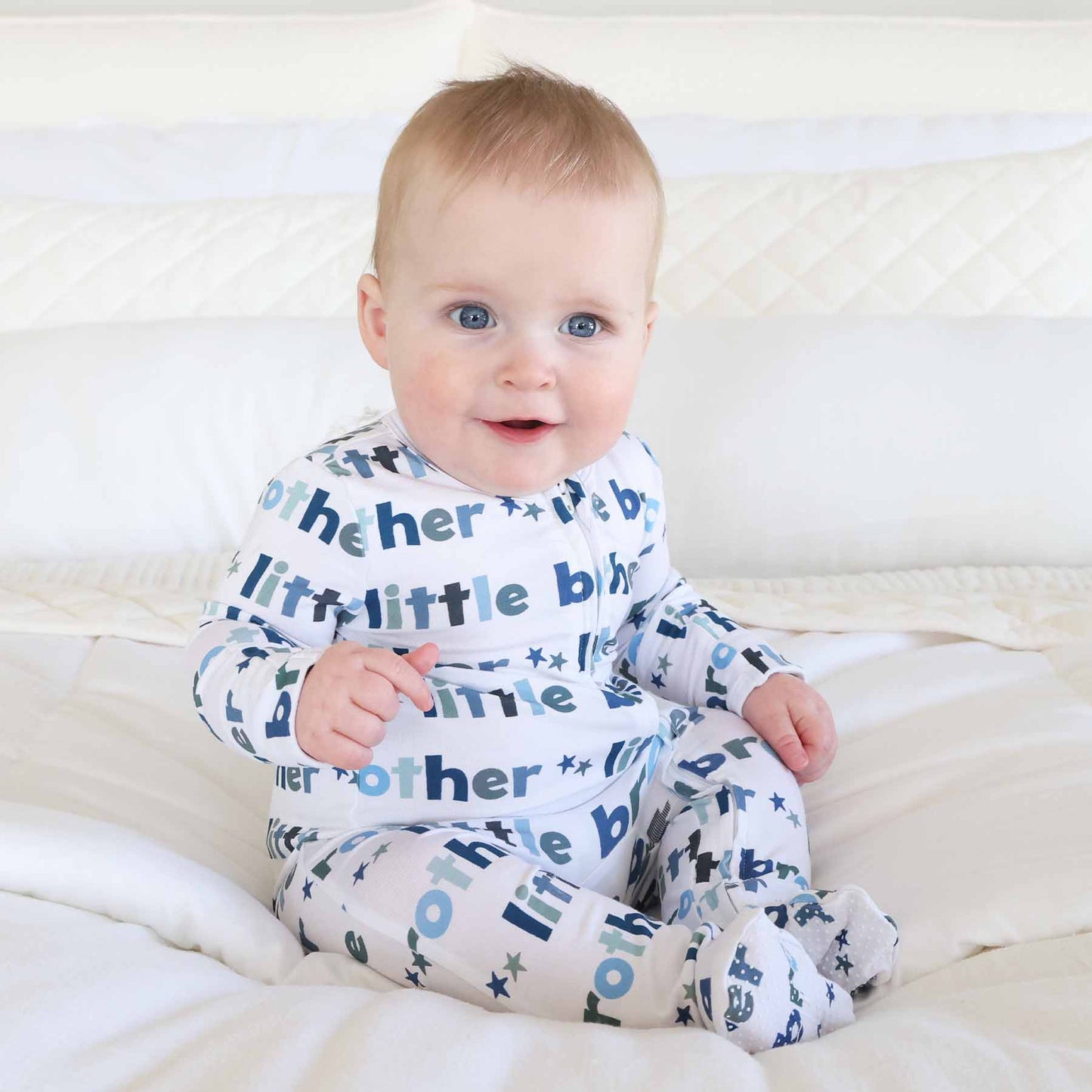 Little Sibling Zipper Footie: Little Brother / Newborn - Persnickety Shop