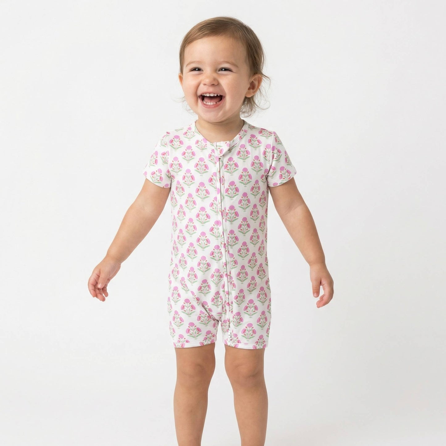 Pink Posy Short Sleeve & Shorts Bamboo Sleeper