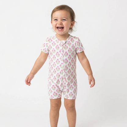 Pink Posy Short Sleeve & Shorts Bamboo Sleeper